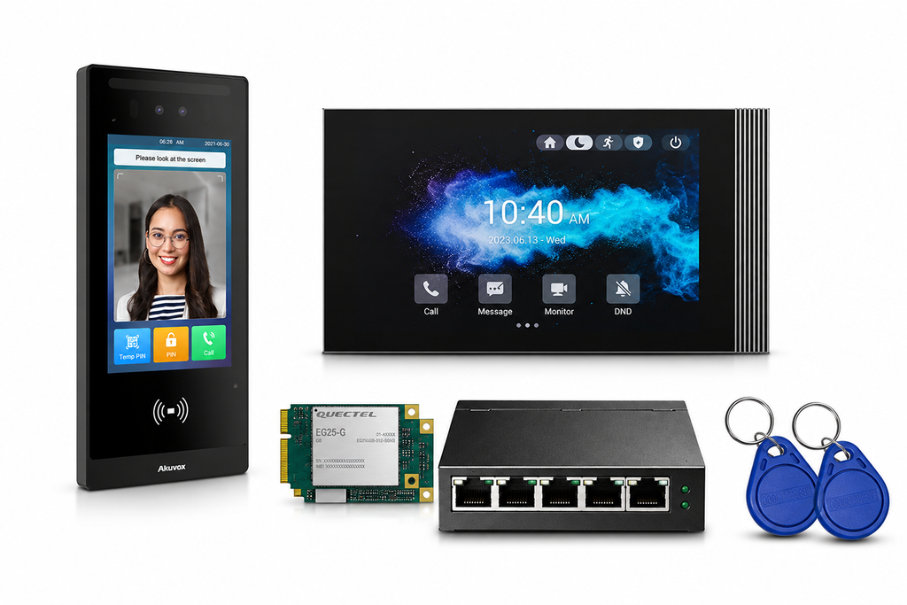 Akuvox KIT 4G Videofoon I E18C Zwart Buitenpost met codeklavier I ...